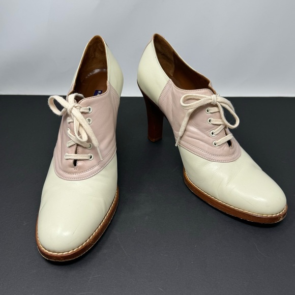 RALPH LAUREN COLLECTION 2005 derby lace tie heels, made in Italy, size 10 - Picture 3 of 16